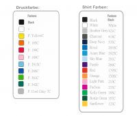 Farbauswahl und Druckfarbe